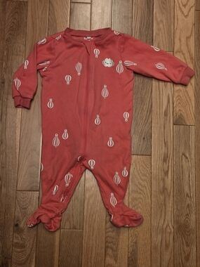 5/$20 Pekkle 6M Pink Hot Air Balloon Footed Zip Up Onsie Pajamas Sleeper